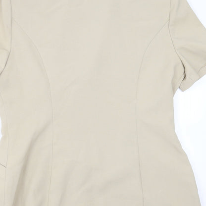 Select Womens Beige  Polyester Jacket Suit Jacket Size 14