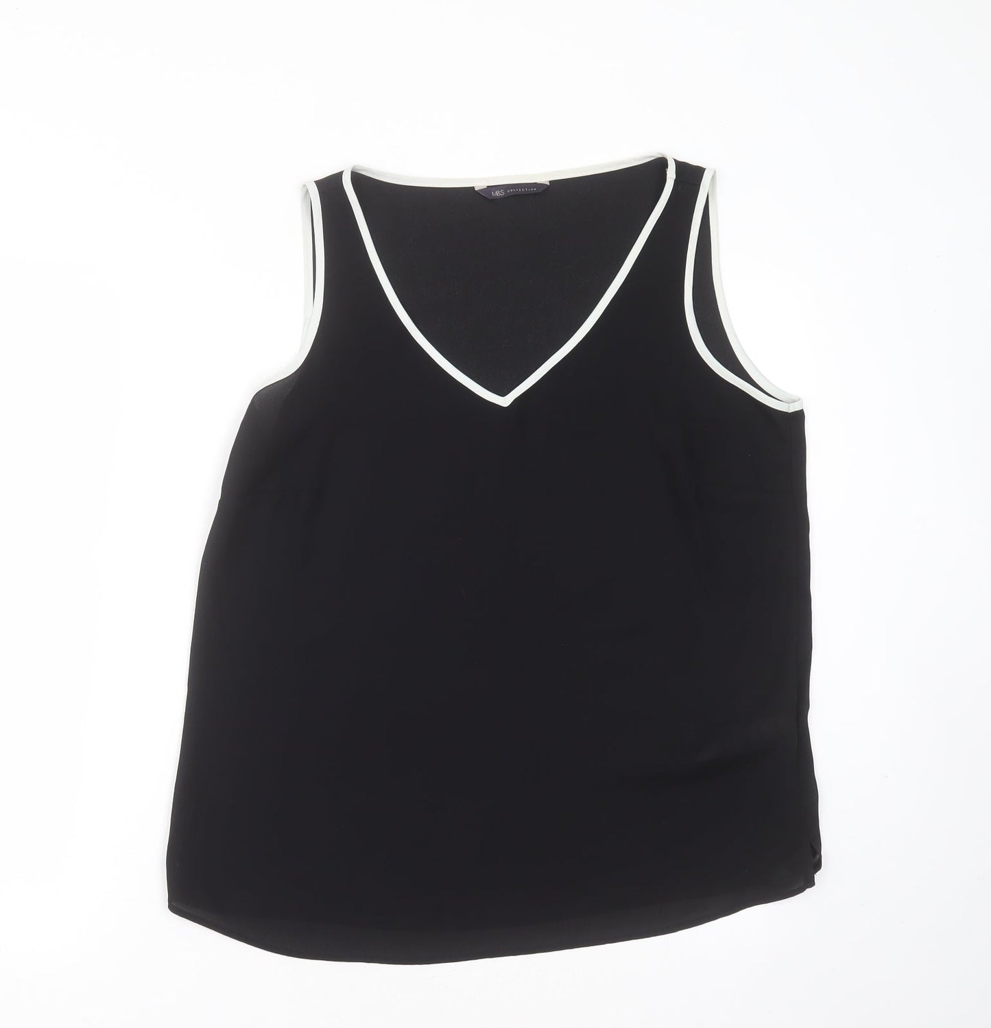 Womens UK Size 14 Marks and Spencer Black Basic Blouse
