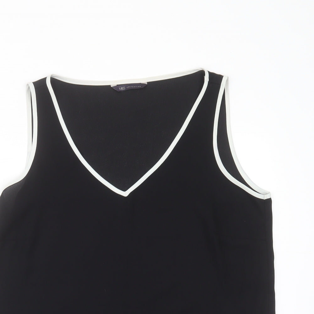 Womens UK Size 14 Marks and Spencer Black Basic Blouse