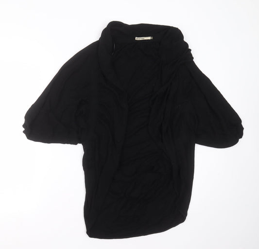 Crafted Womens Black V-Neck  Viscose Cardigan Jumper Size 14