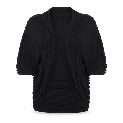 Front view of Crafted women’s black v-neck viscose cardigan jumper, size UK 14
