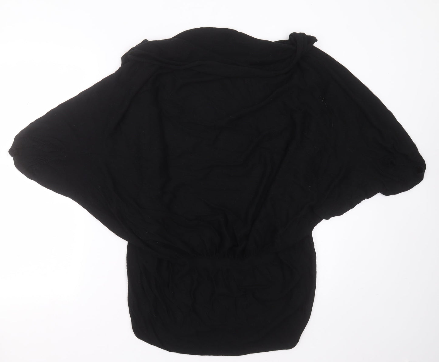 Crafted Womens Black V-Neck  Viscose Cardigan Jumper Size 14