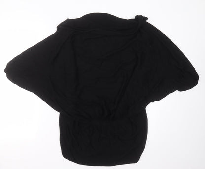 Crafted Womens Black V-Neck  Viscose Cardigan Jumper Size 14