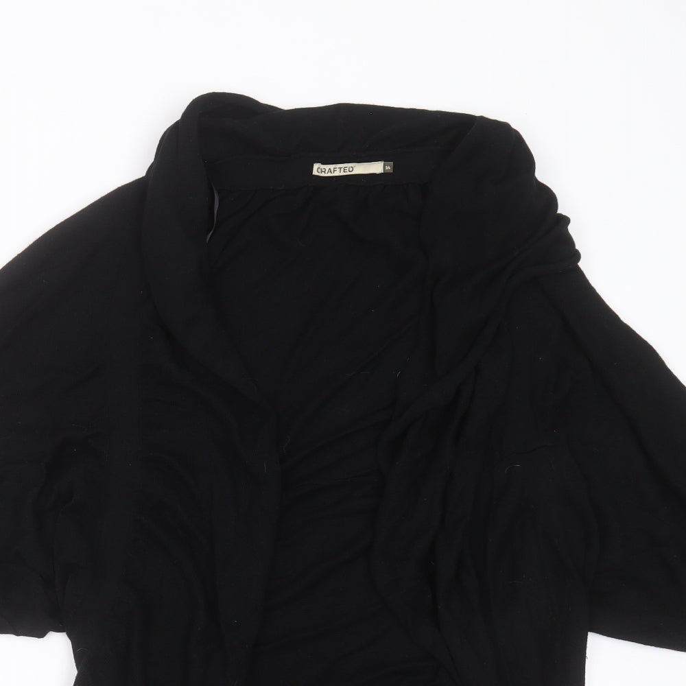 Crafted Womens Black V-Neck  Viscose Cardigan Jumper Size 14