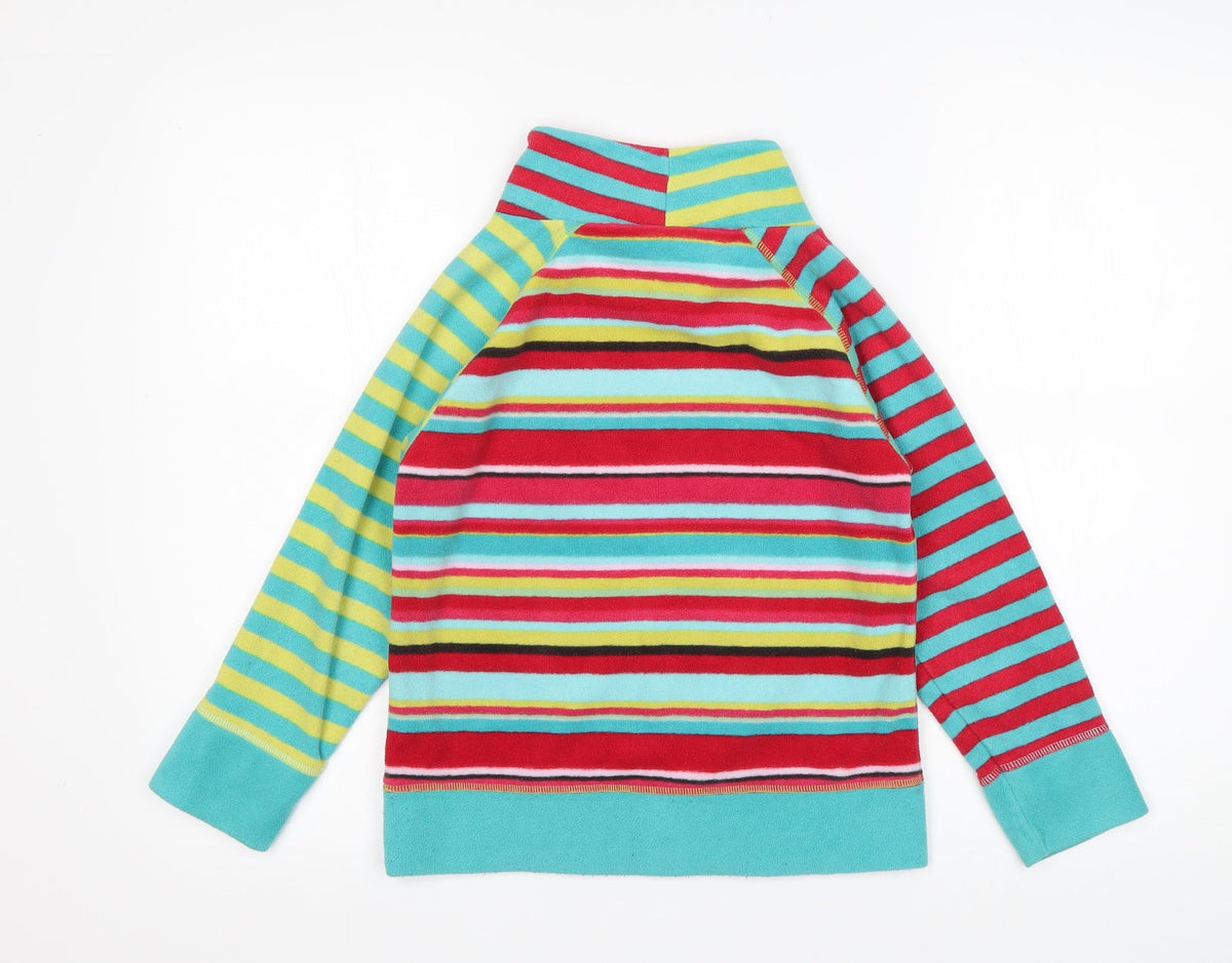 Back view of Next girls’ multicoloured striped polyester pullover sweatshirt, size 8, years