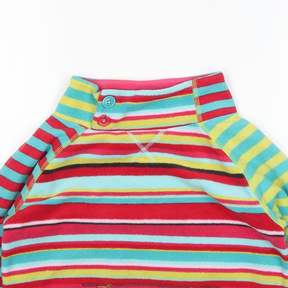 Close-up detail of Next girls’ multicoloured striped polyester pullover sweatshirt, size 8, years