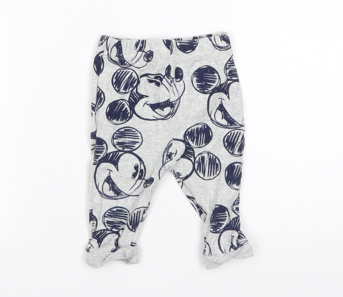George Boys Multicoloured Animal Print Cotton Sweatpants Trousers Size 3-6 Months   - Mickey Mouse