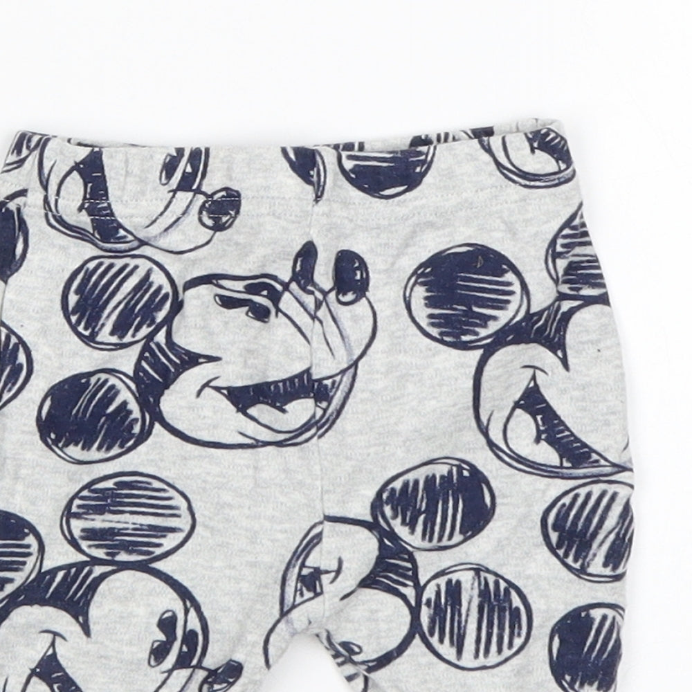 George Boys Multicoloured Animal Print Cotton Sweatpants Trousers Size 3-6 Months   - Mickey Mouse