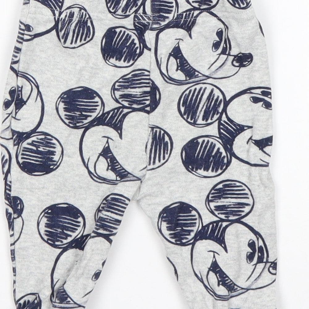 George Boys Multicoloured Animal Print Cotton Sweatpants Trousers Size 3-6 Months   - Mickey Mouse