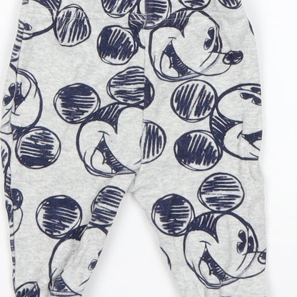 George Boys Multicoloured Animal Print Cotton Sweatpants Trousers Size 3-6 Months   - Mickey Mouse