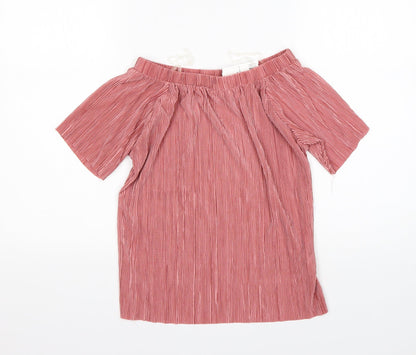 Womens UK Size S F&F Pink Basic Blouse
