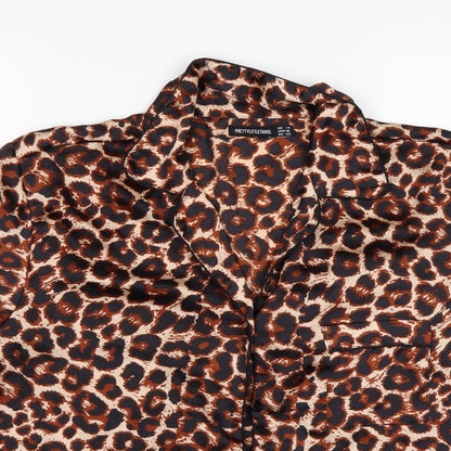 Womens UK Size 14 PRETTYLITTLETHING Multicoloured Basic Button-Up