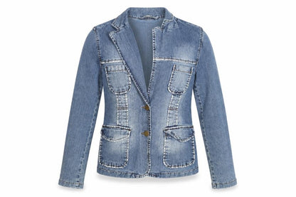 Front view of Zone Libre women’s blue jacket, size S