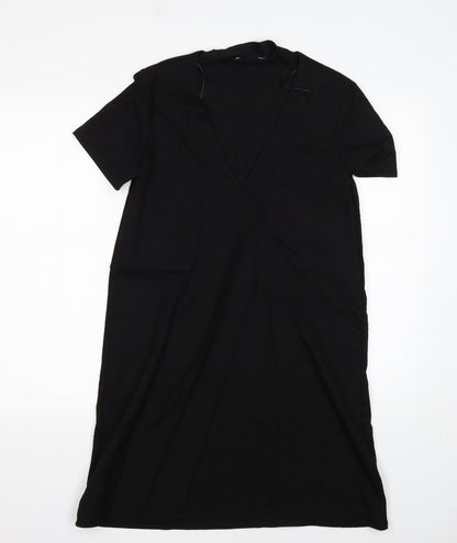 Zara Womens Black  Cotton A-Line  Size S  V-Neck