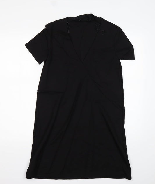 Zara Womens Black  Cotton A-Line  Size S  V-Neck