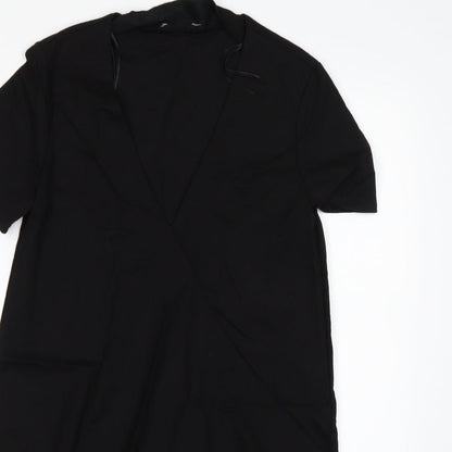 Zara Womens Black  Cotton A-Line  Size S  V-Neck