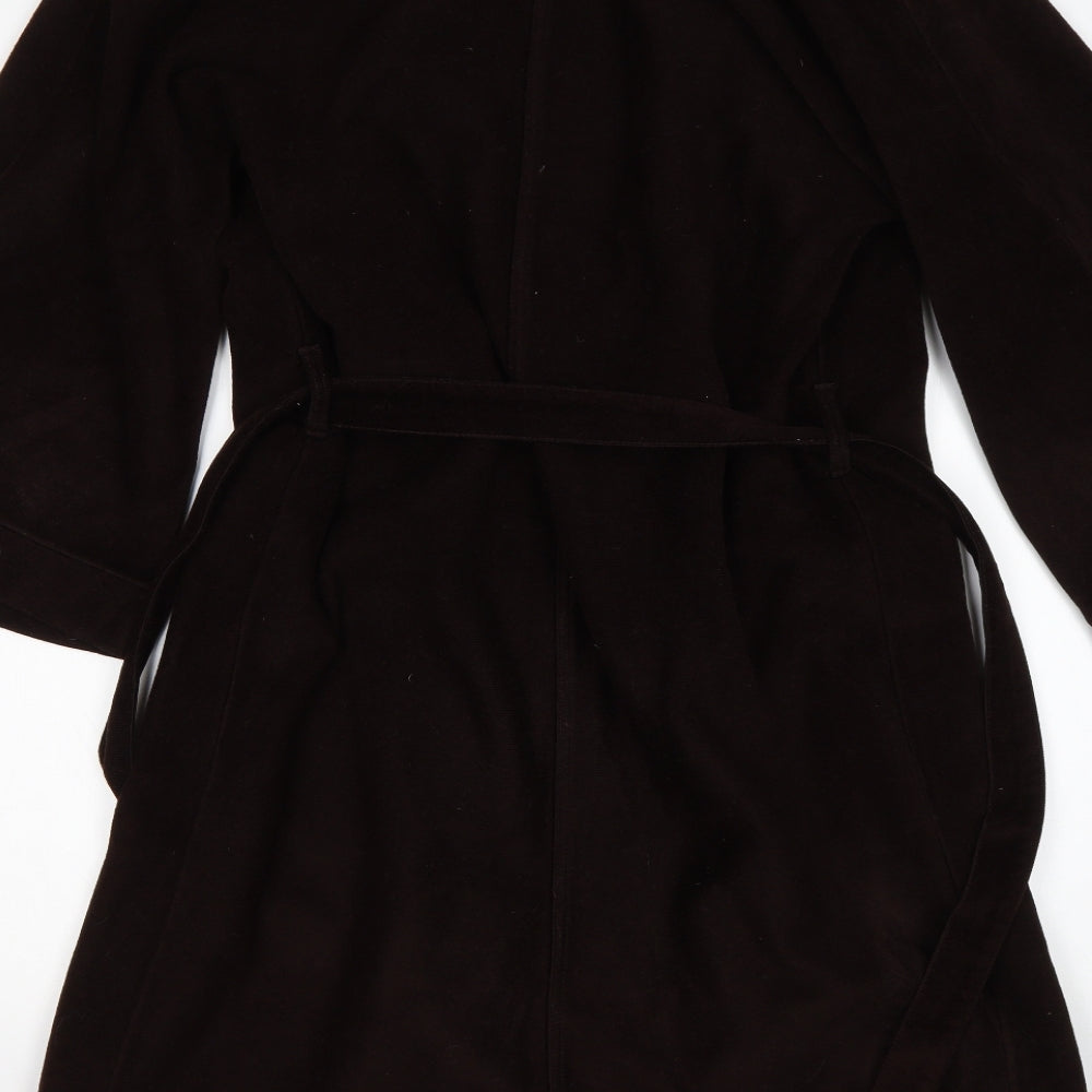 Brand and care label for St Michael women’s brown polyester gown, size S