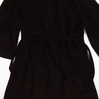 Brand and care label for St Michael women’s brown polyester gown, size S
