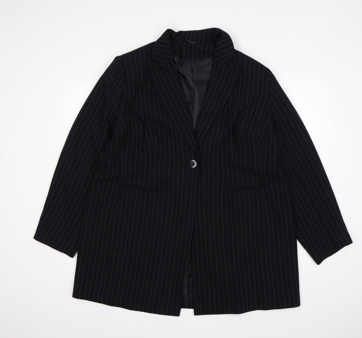 Additional front view of Profile women’s multicoloured striped polyester jacket suit jacket, size UK 18