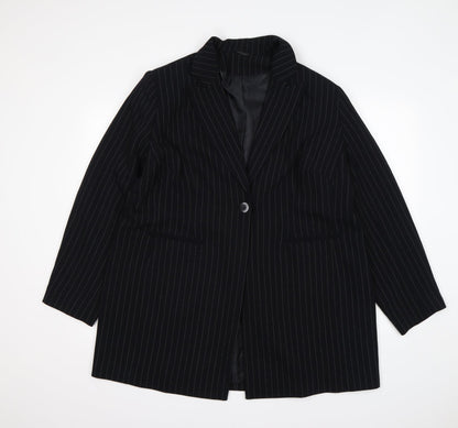 Additional front view of Profile women’s multicoloured striped polyester jacket suit jacket, size UK 18