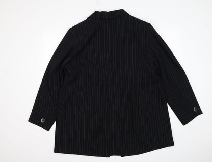 Back view of Profile women’s multicoloured striped polyester jacket suit jacket, size UK 18