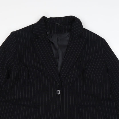 Close-up detail of Profile women’s multicoloured striped polyester jacket suit jacket, size UK 18