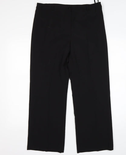 Womens UK Size 12 Debenhams Regular Fit  Black Trousers