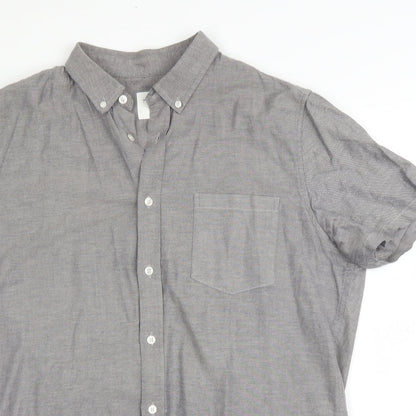 Mens UK Size L Burton Grey  Button-Up Short Sleeve Casual Shirt