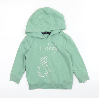 George Boys Green  Cotton Pullover Hoodie Size 2-3 Years