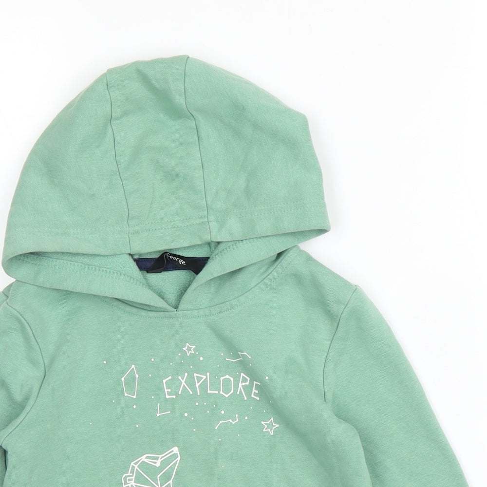 George Boys Green  Cotton Pullover Hoodie Size 2-3 Years