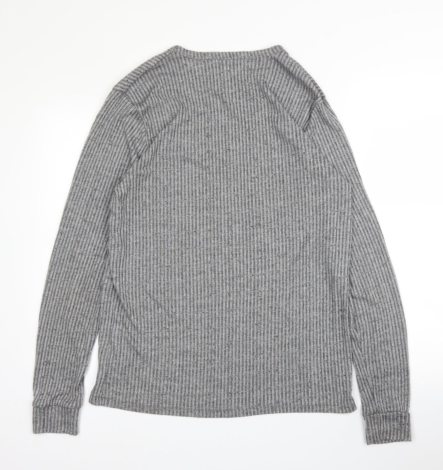 Topman Mens Grey Round Neck  Viscose Pullover Jumper Size XL