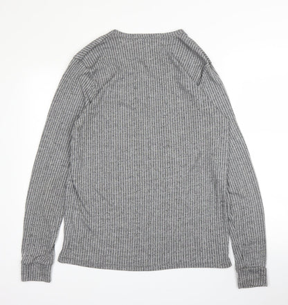 Topman Mens Grey Round Neck  Viscose Pullover Jumper Size XL