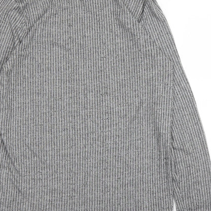 Topman Mens Grey Round Neck  Viscose Pullover Jumper Size XL