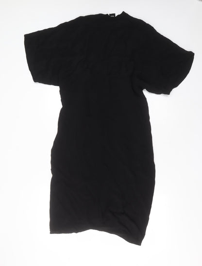 ASOS Womens Black  Viscose Shift  Size 8  V-Neck  - tie Front Detail