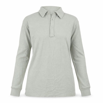 Front view of Threadbare women’s green cotton basic polo, size UK 8, collared