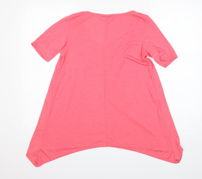 Womens UK Size 10 Dorothy Perkins Pink Basic T-Shirt