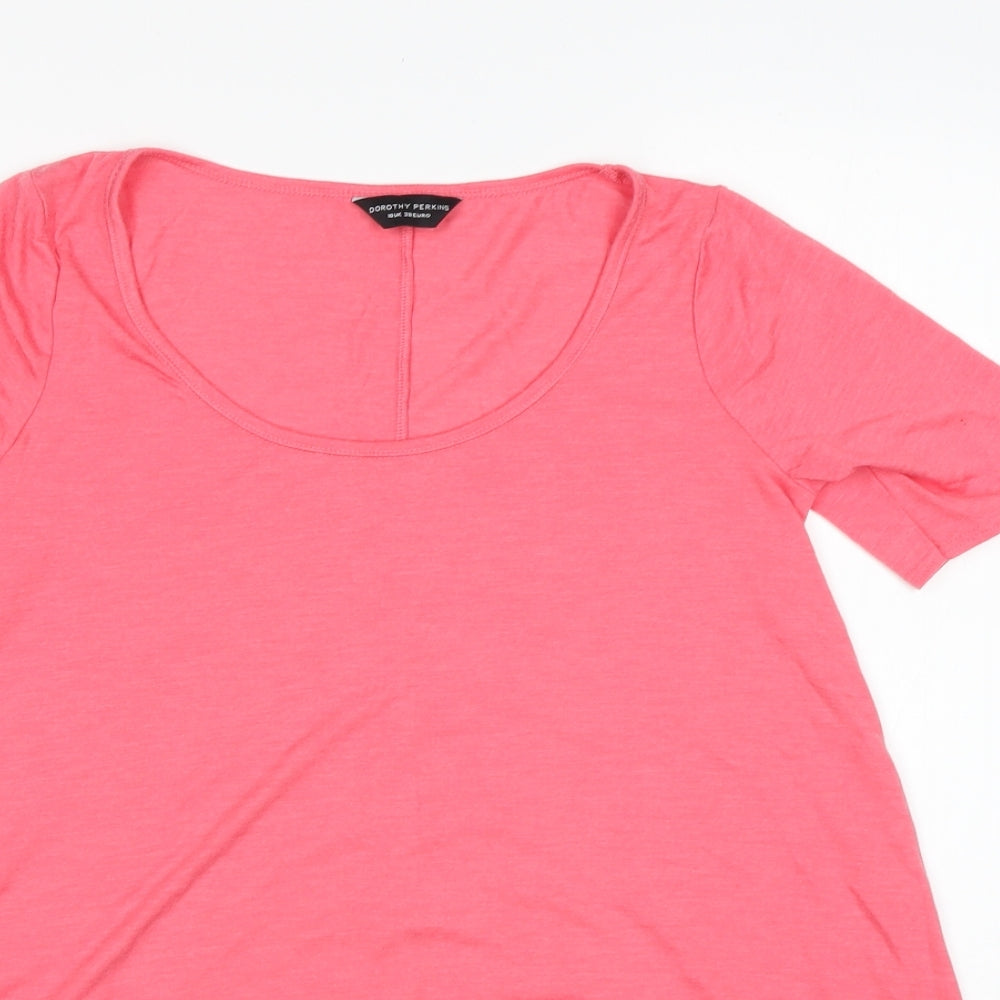 Womens UK Size 10 Dorothy Perkins Pink Basic T-Shirt