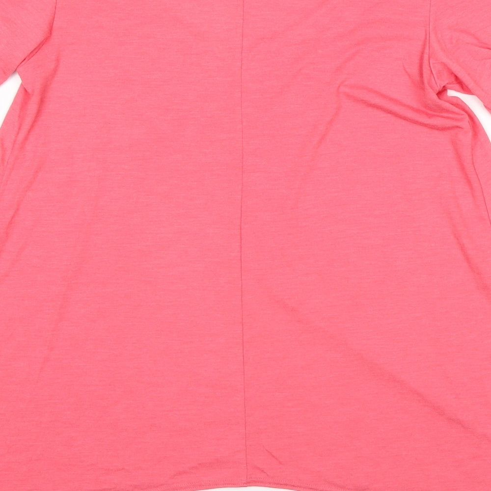 Womens UK Size 10 Dorothy Perkins Pink Basic T-Shirt