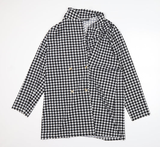 Shein  Womens Multicoloured Houndstooth  Jacket  Size XL
