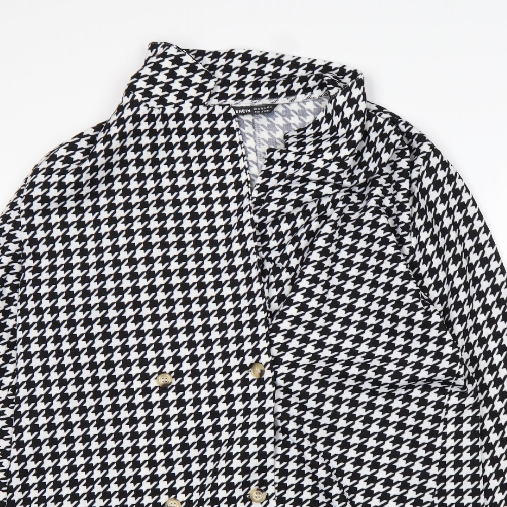 Shein  Womens Multicoloured Houndstooth  Jacket  Size XL