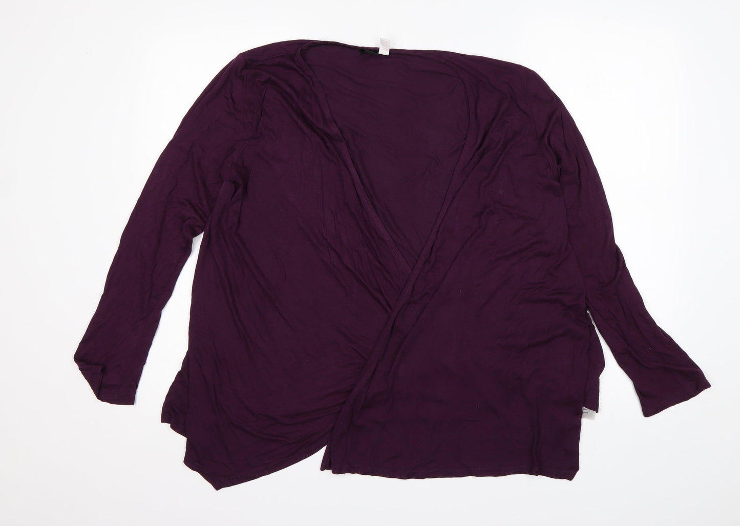 Midnight Womens Purple V-Neck  Modal Cardigan Jumper Size M