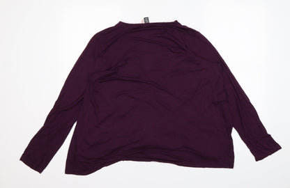 Midnight Womens Purple V-Neck  Modal Cardigan Jumper Size M
