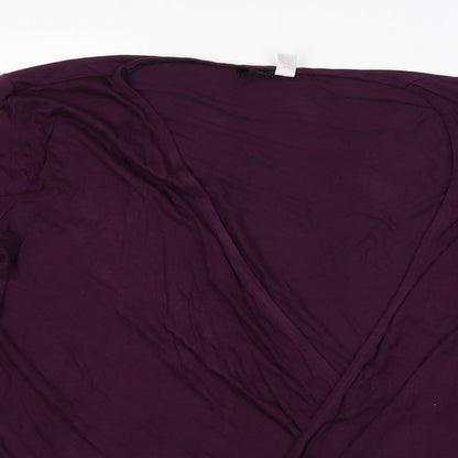Midnight Womens Purple V-Neck  Modal Cardigan Jumper Size M