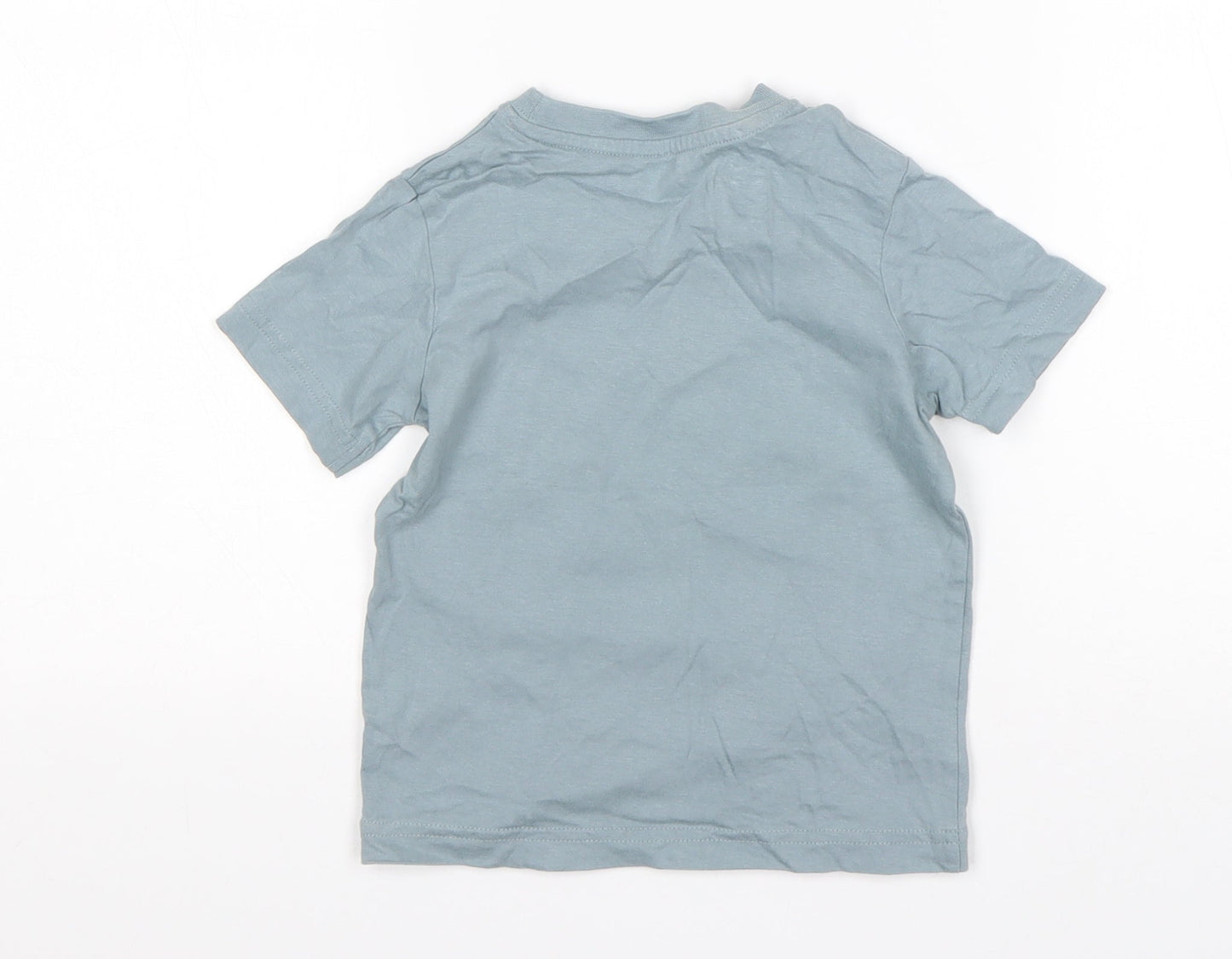 Matalan Baby Grey  Cotton Basic T-Shirt Size 12-18 Months Round Neck