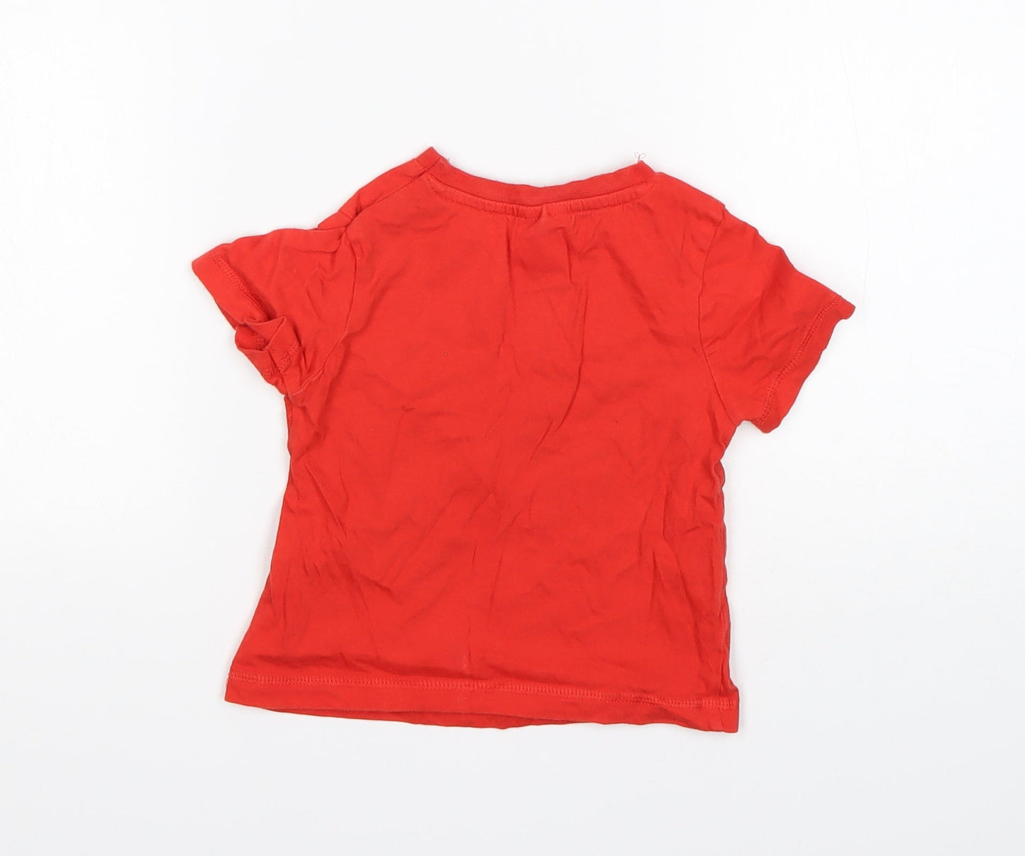 George Boys Red  Cotton Basic T-Shirt Size 18-24 Months Round Neck  - PJ Masks