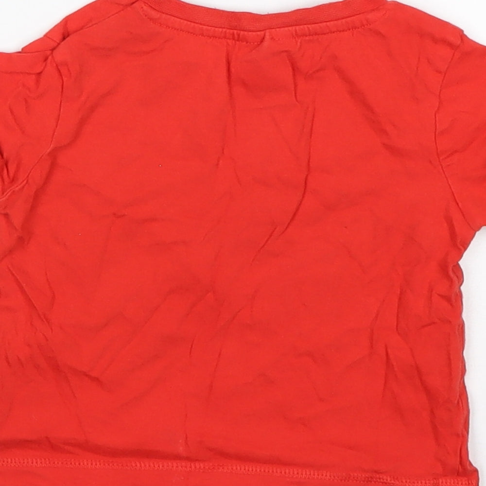 George Boys Red  Cotton Basic T-Shirt Size 18-24 Months Round Neck  - PJ Masks