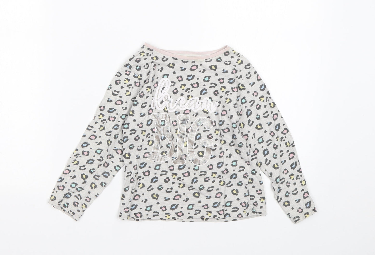 PEP&CO Girls Multicoloured Animal Print Cotton Top Pyjama Top Size 4-5 Years