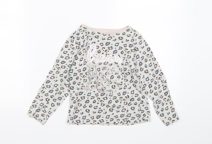 PEP&CO Girls Multicoloured Animal Print Cotton Top Pyjama Top Size 4-5 Years