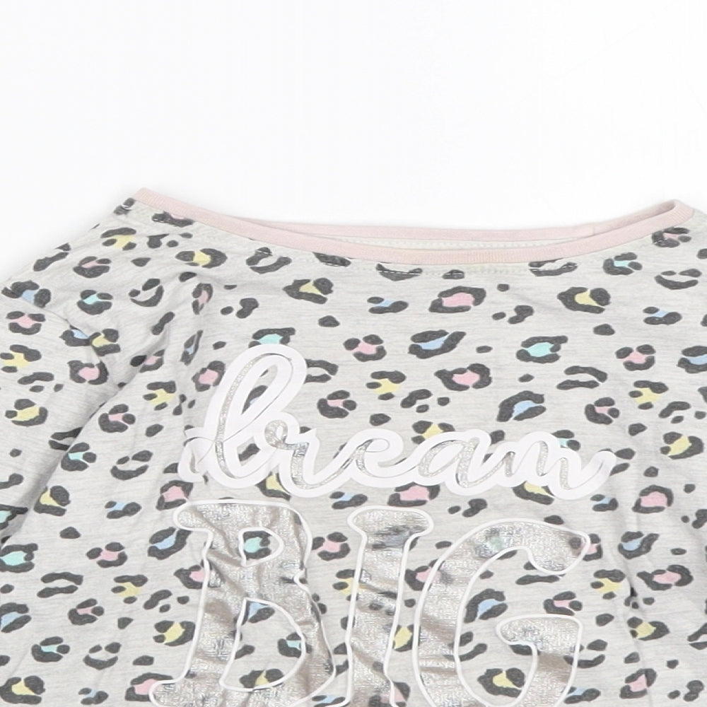 PEP&CO Girls Multicoloured Animal Print Cotton Top Pyjama Top Size 4-5 Years