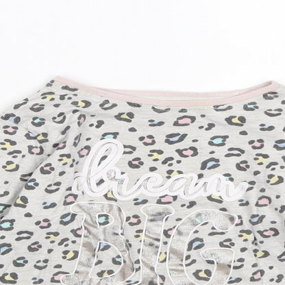 PEP&CO Girls Multicoloured Animal Print Cotton Top Pyjama Top Size 4-5 Years
